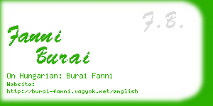 fanni burai business card